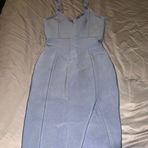 OHPOLLY Light Blue Bandage Dress Size XS